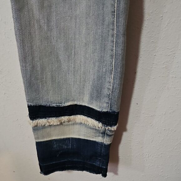 NYDJ Blue Ankle Cropped Jeans with Sporty Stripes - Picture 4 of 6